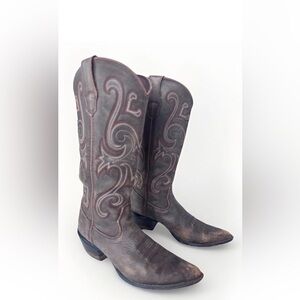 Durango Brown Western Cowgirl Boots Shoes Women's Size 6